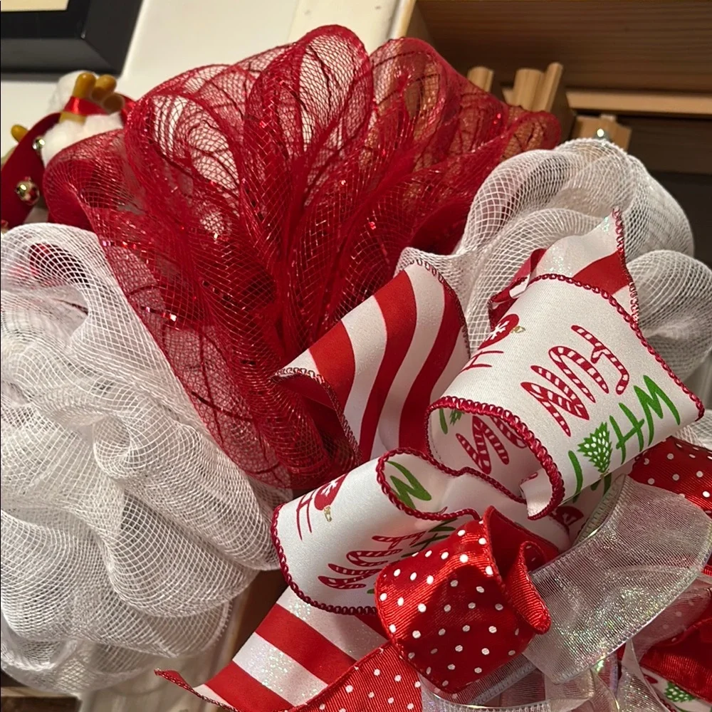 Festive Candy Cane Holiday Wreath